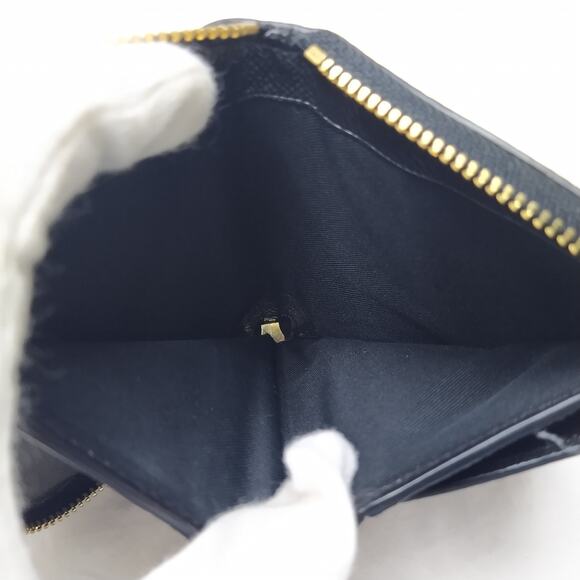 Coach Black Leather Zip Around Credit Card Square Wallet - Picture 11 of 13